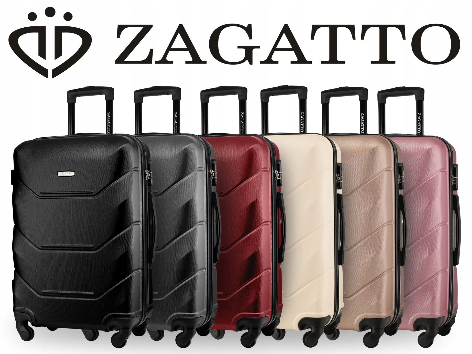 Vidutinio dydžio kietas LAGAMINAS Zagatto, ABS, su ratukais, įvairių spalvų