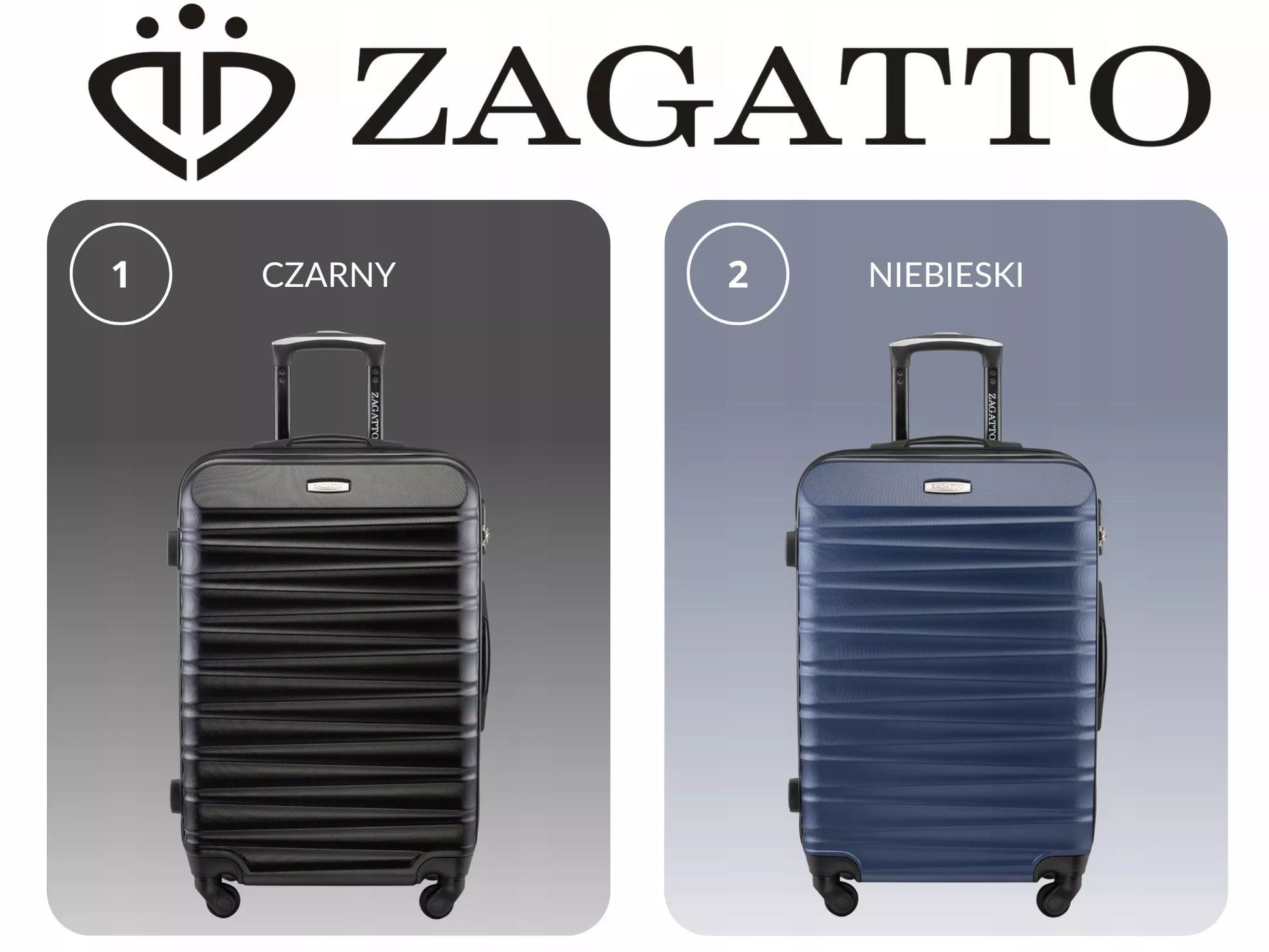 Vidutinio dydžio kietas lagaminas Zagatto su ratukais