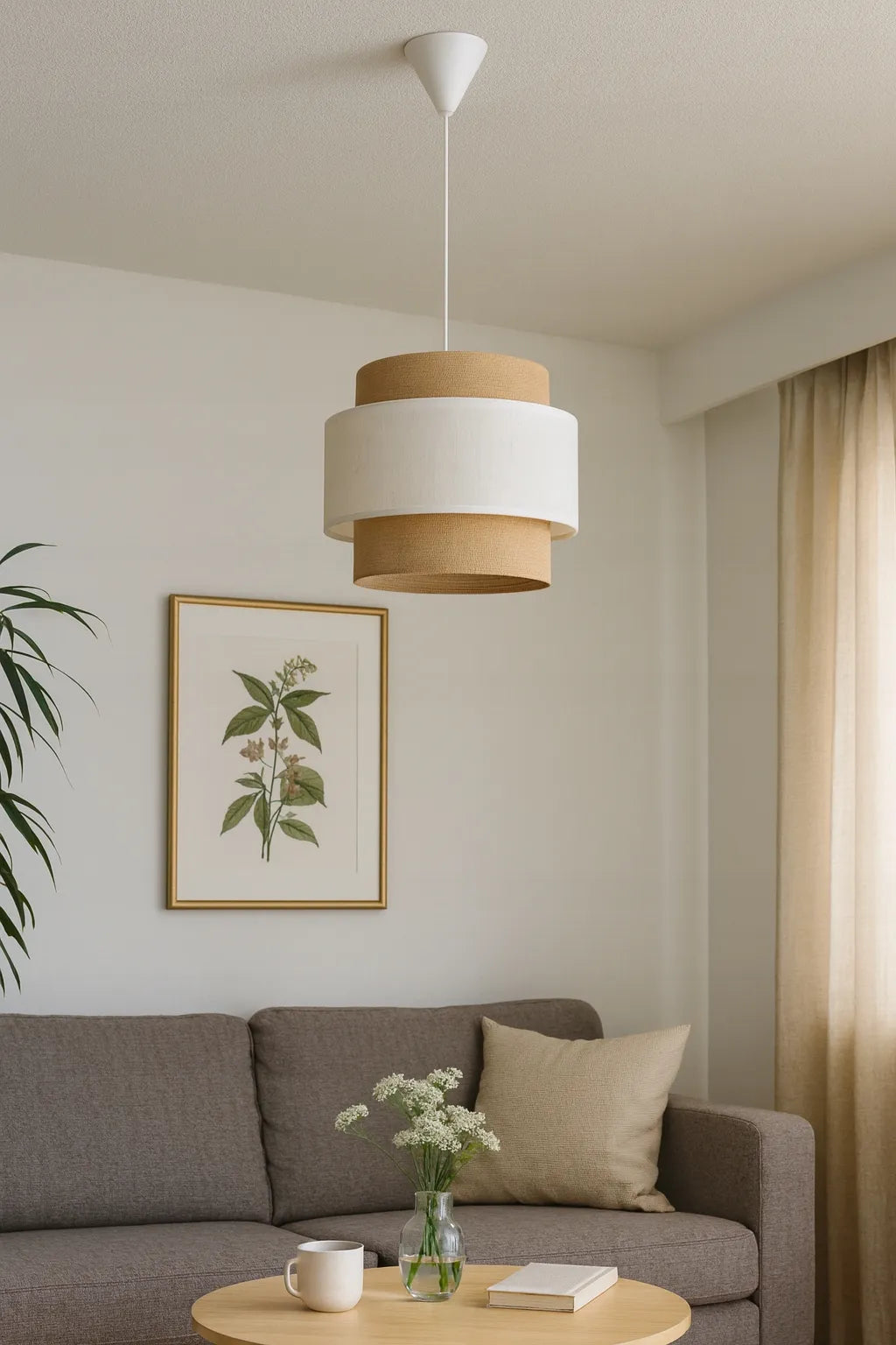 Vieno šviesos taško pakabinamas lubinis šviestuvas su gaubtu LED Komat YUTA