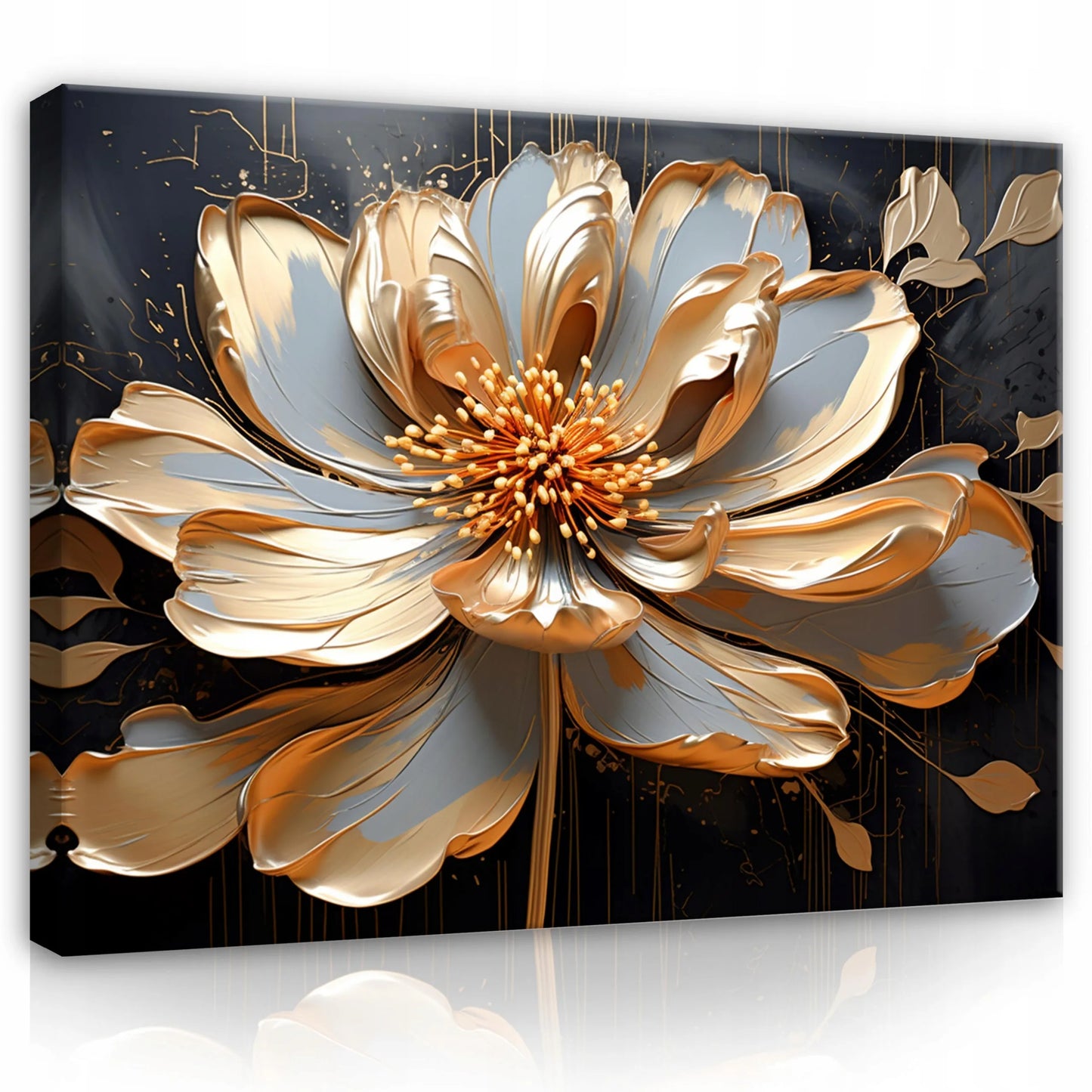 Wallarena 3D gėlių abstrakcijos drobės paveikslas svetainei ir miegamajam 120x80 cm