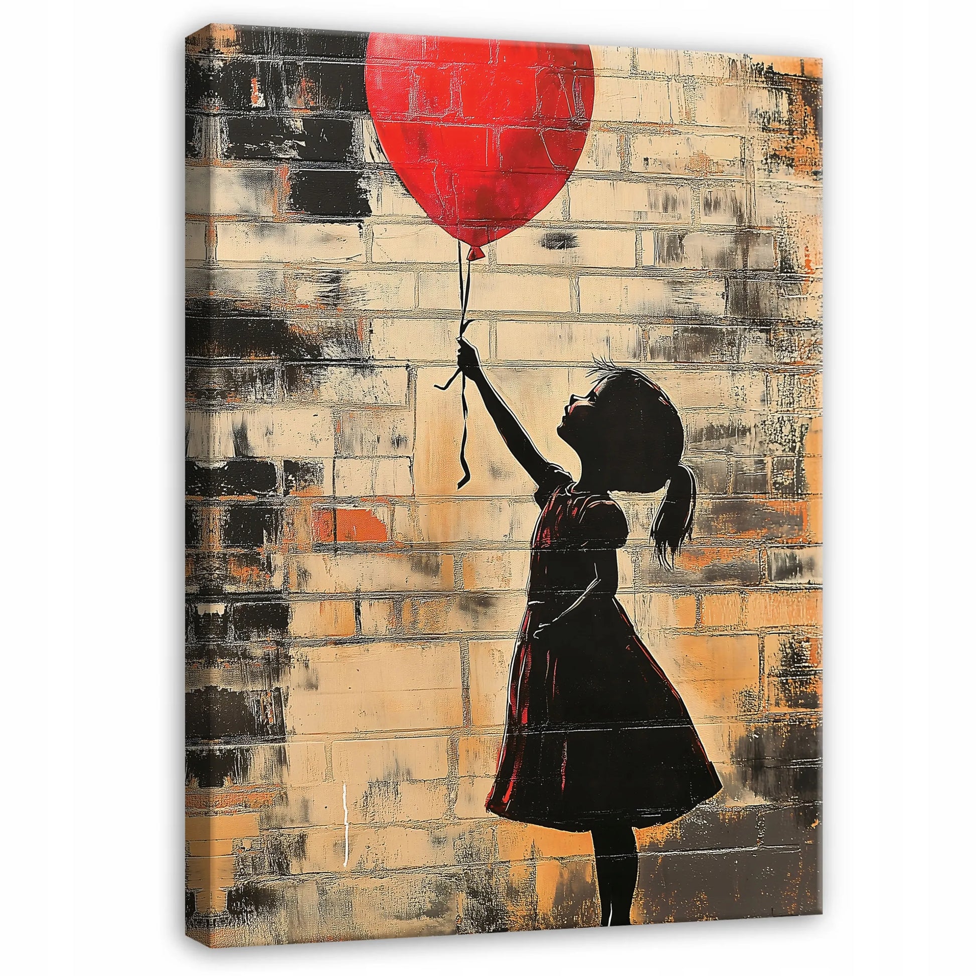Wallarena drobės paveikslas Abstrakcija Banksy Mergaitė svetainei ir miegamajam 100x70
