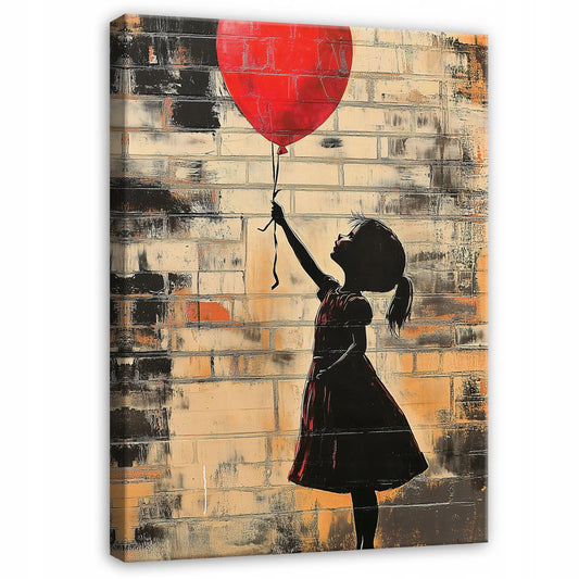Wallarena drobės paveikslas Abstrakcija Banksy Mergaitė svetainei ir miegamajam 100x70