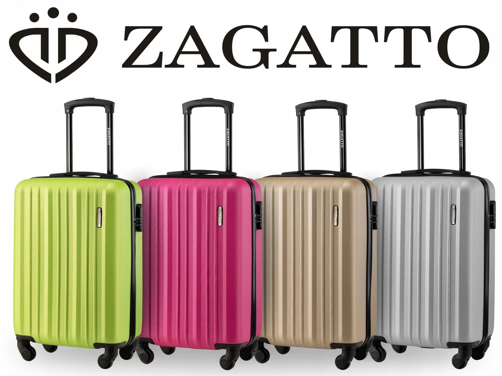Zagatto kietas rankinis lagaminas su ratukais Sidabrinis 34,3L
