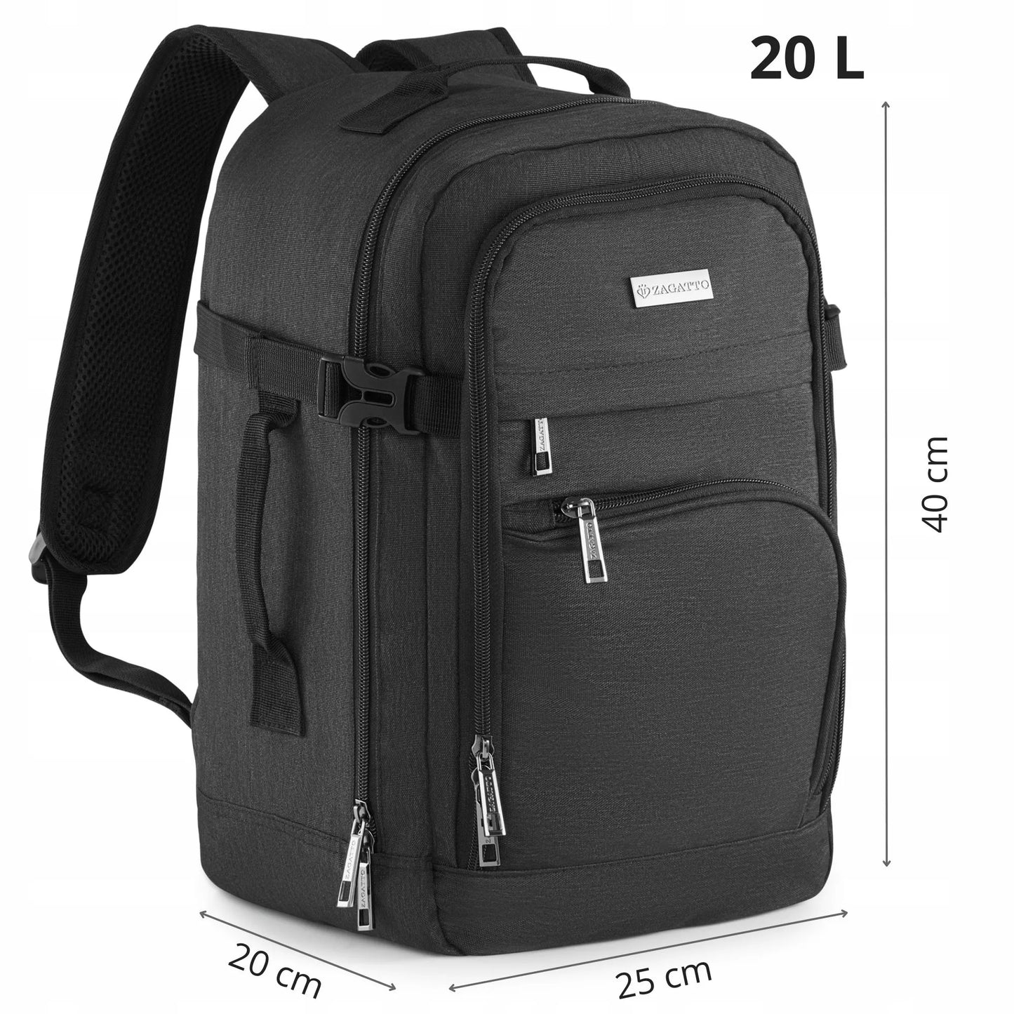 Zagatto kuprinė lėktuvui RYANAIR 40x20x25 cm, rankinis bagažas