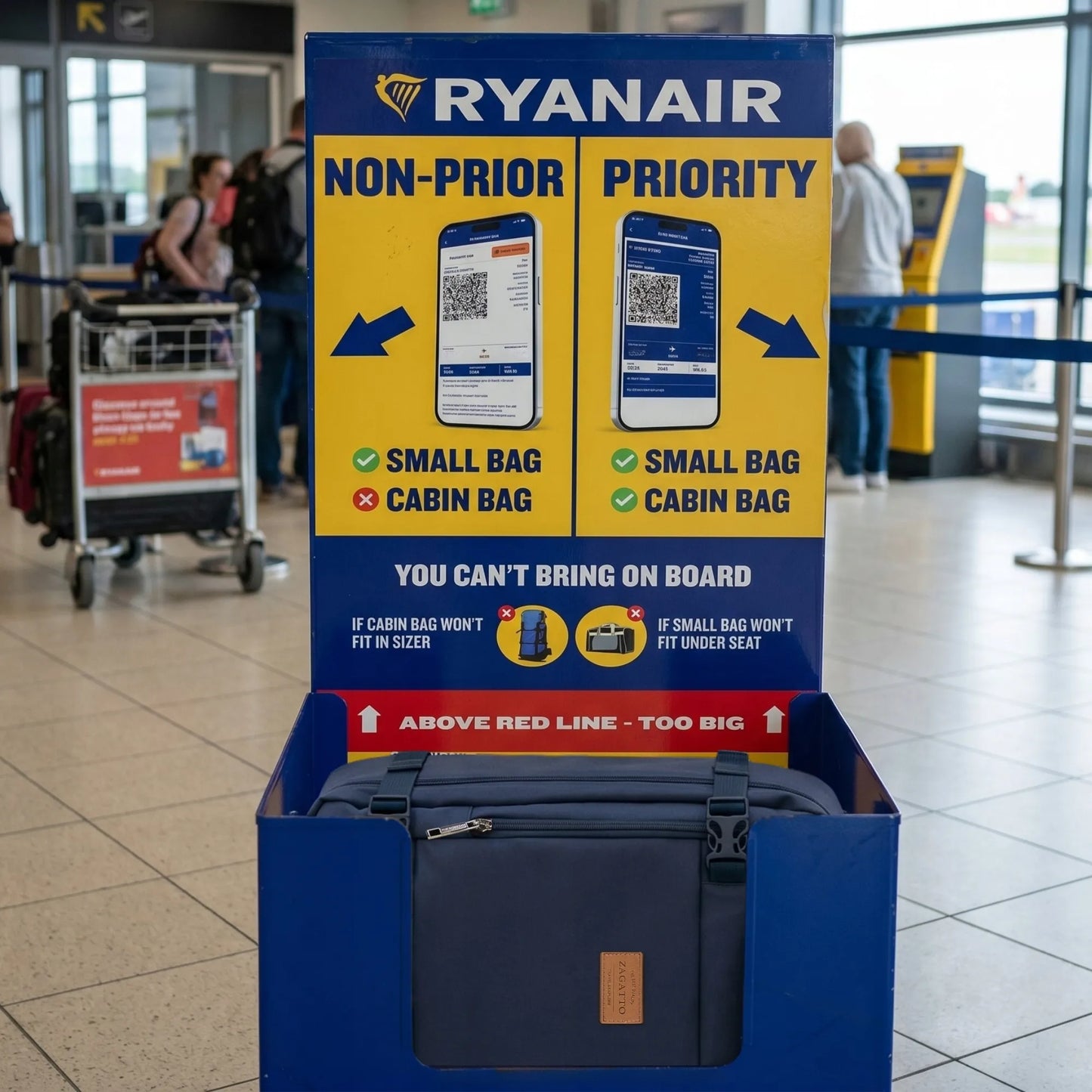 Zagatto kuprinė lėktuvui RYANAIR 40x30x20, rankinis bagažas, turistinė