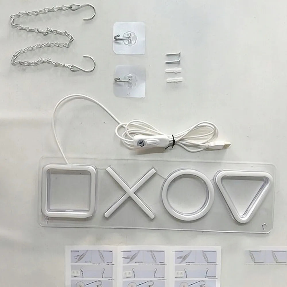 Žaidimų zonos LED neoninis ženklas, naktinė lemputė, sienų dekoracija