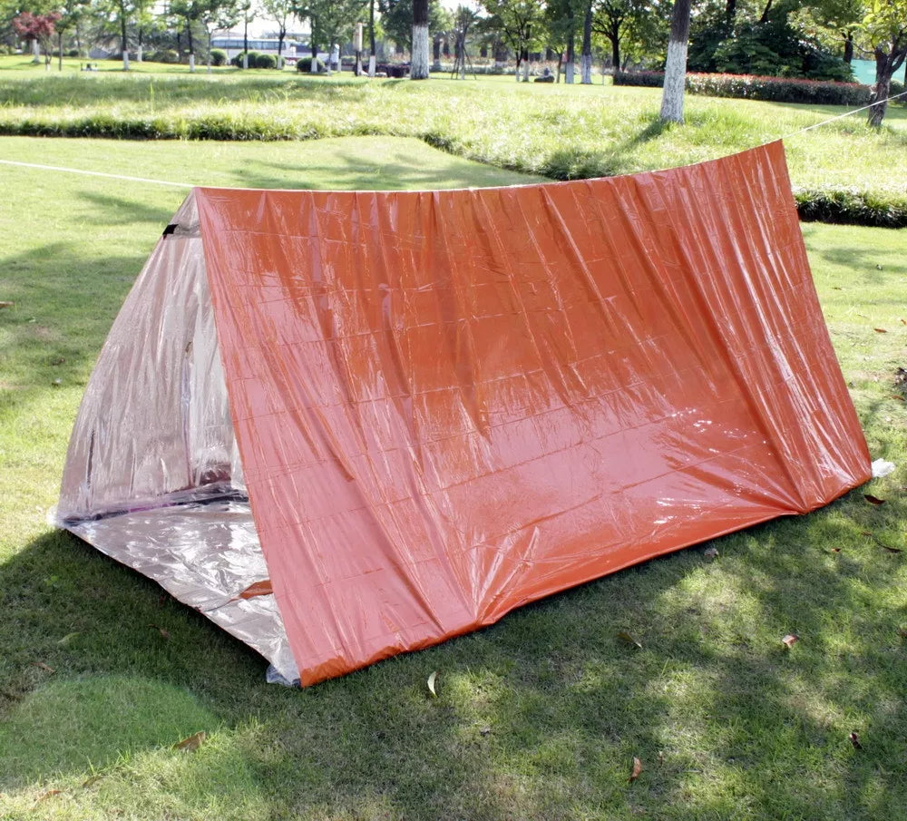 Žalia avarinė palapinė LIFETENT 240x150x90 cm, 2 vietų, šiluminė folija